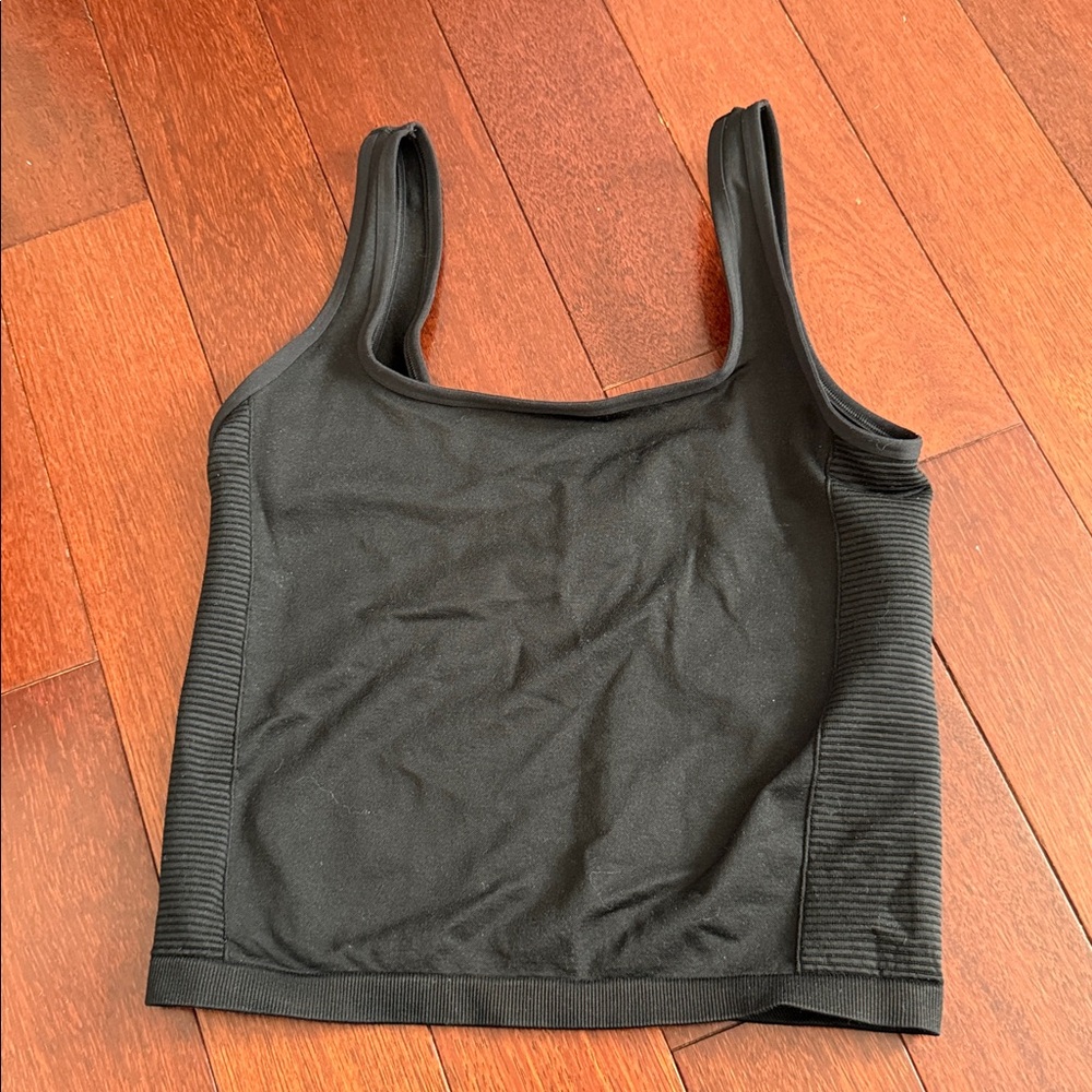 Aerin Black Ribbed Tank Top